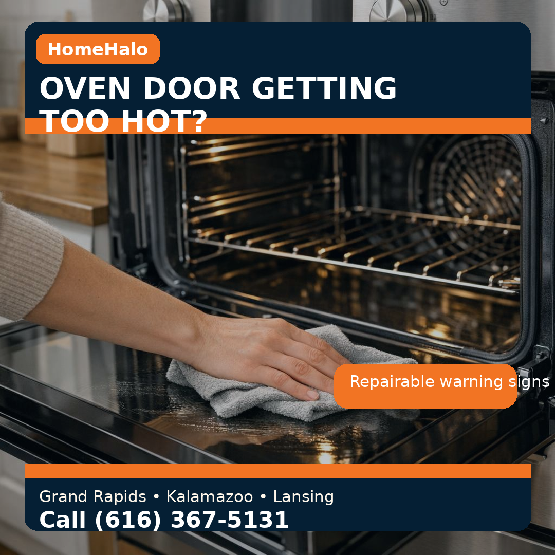 HomeHalo oven door getting hot repair guide for West Michigan homeowners